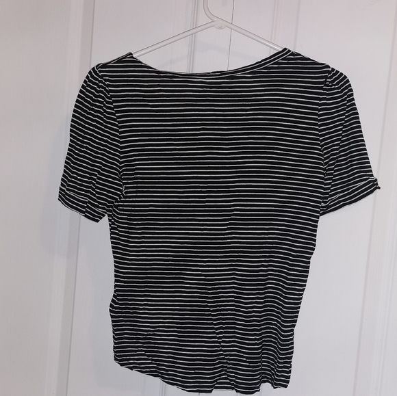 H&M shirt tee tshirt- black and white stripes- S - Picture 2 of 4